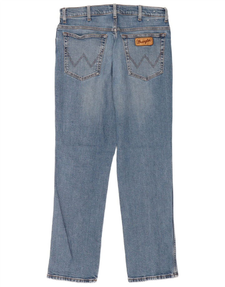 Wrangler Masculino Texas Straight Jeans W34 L32 Azul Algodão