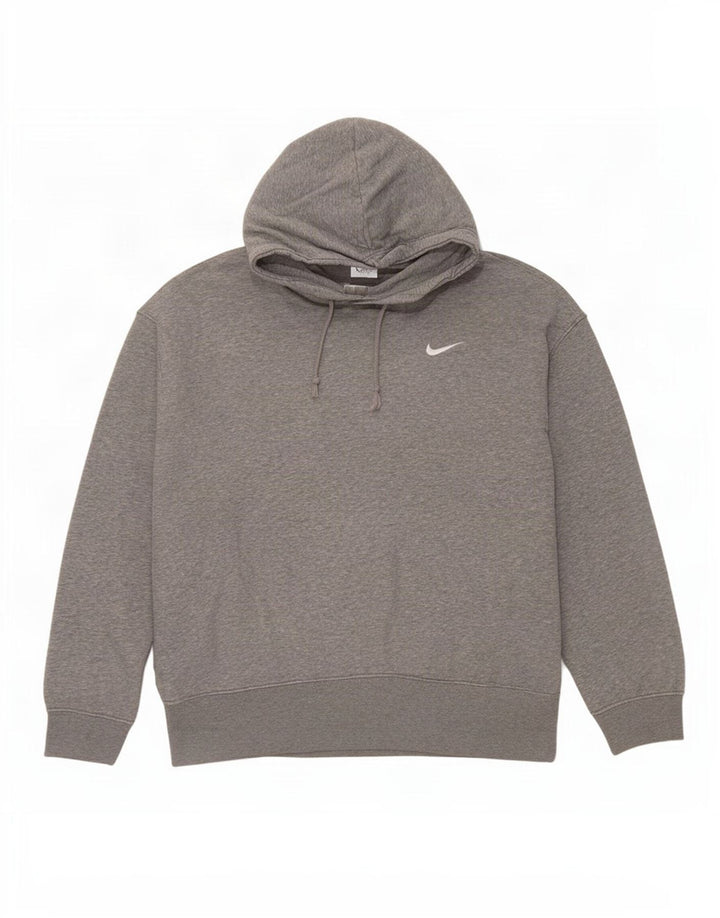Moletom com capuz masculino Nike médio cinza manchado de algodão