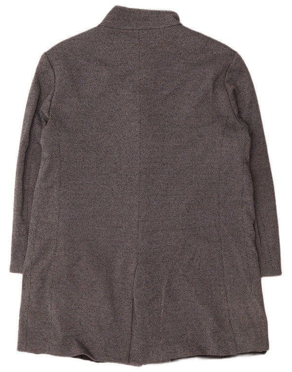 Sobretudo masculino Zara UK 40 grande algodão Chevron cinza