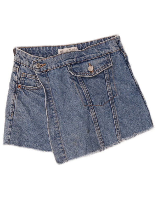 Shorts jeans femininos Zara 9-10 anos W24 azul