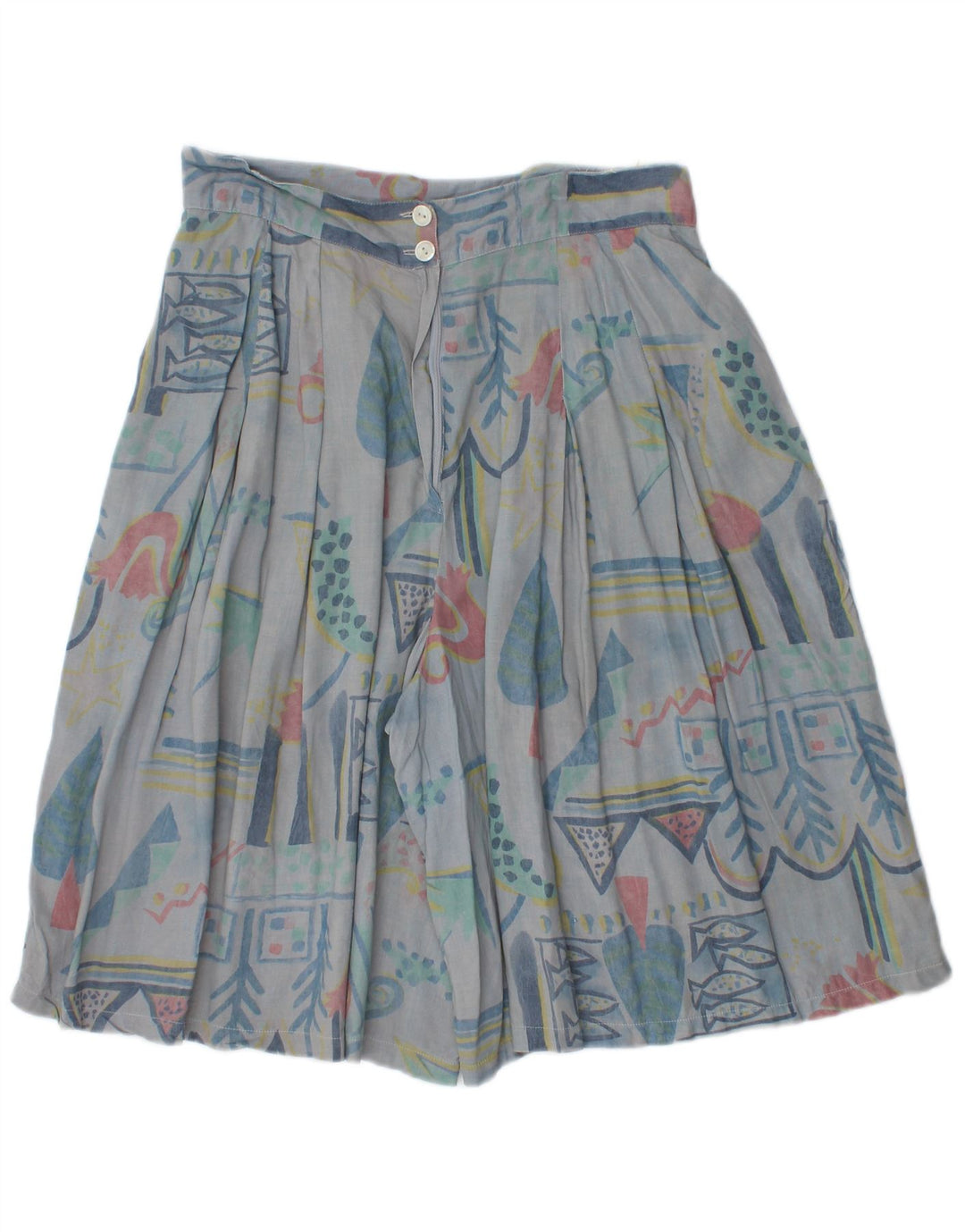 Shorts feminino Ecco cintura alta casual W30 médio azul geométrico