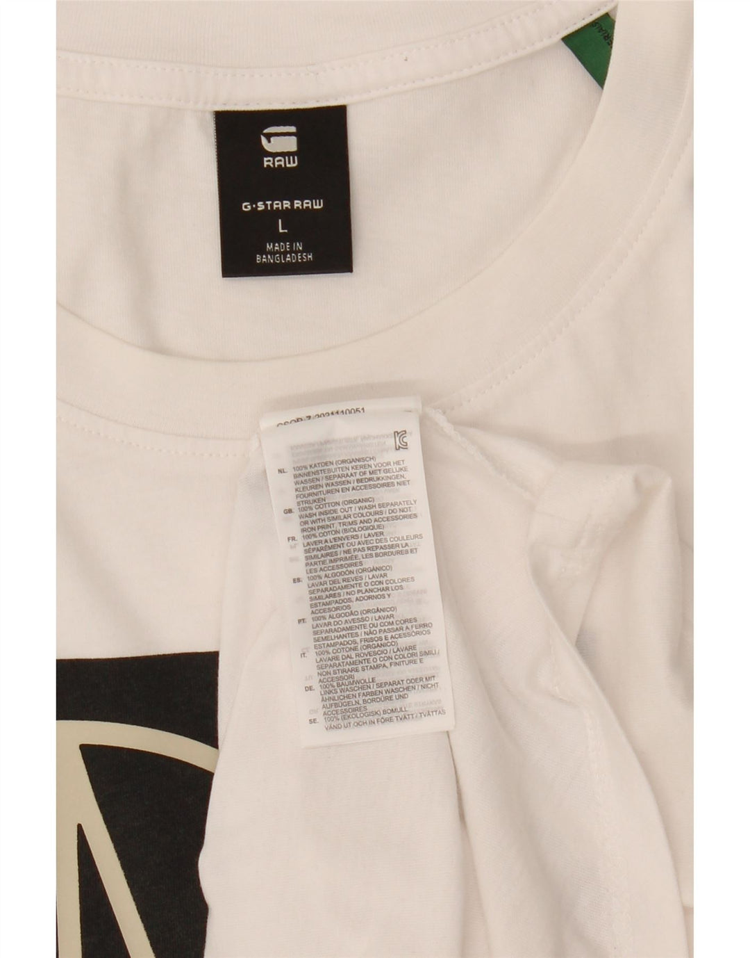 Camiseta gráfica masculina G-Star Top grande de algodão branco