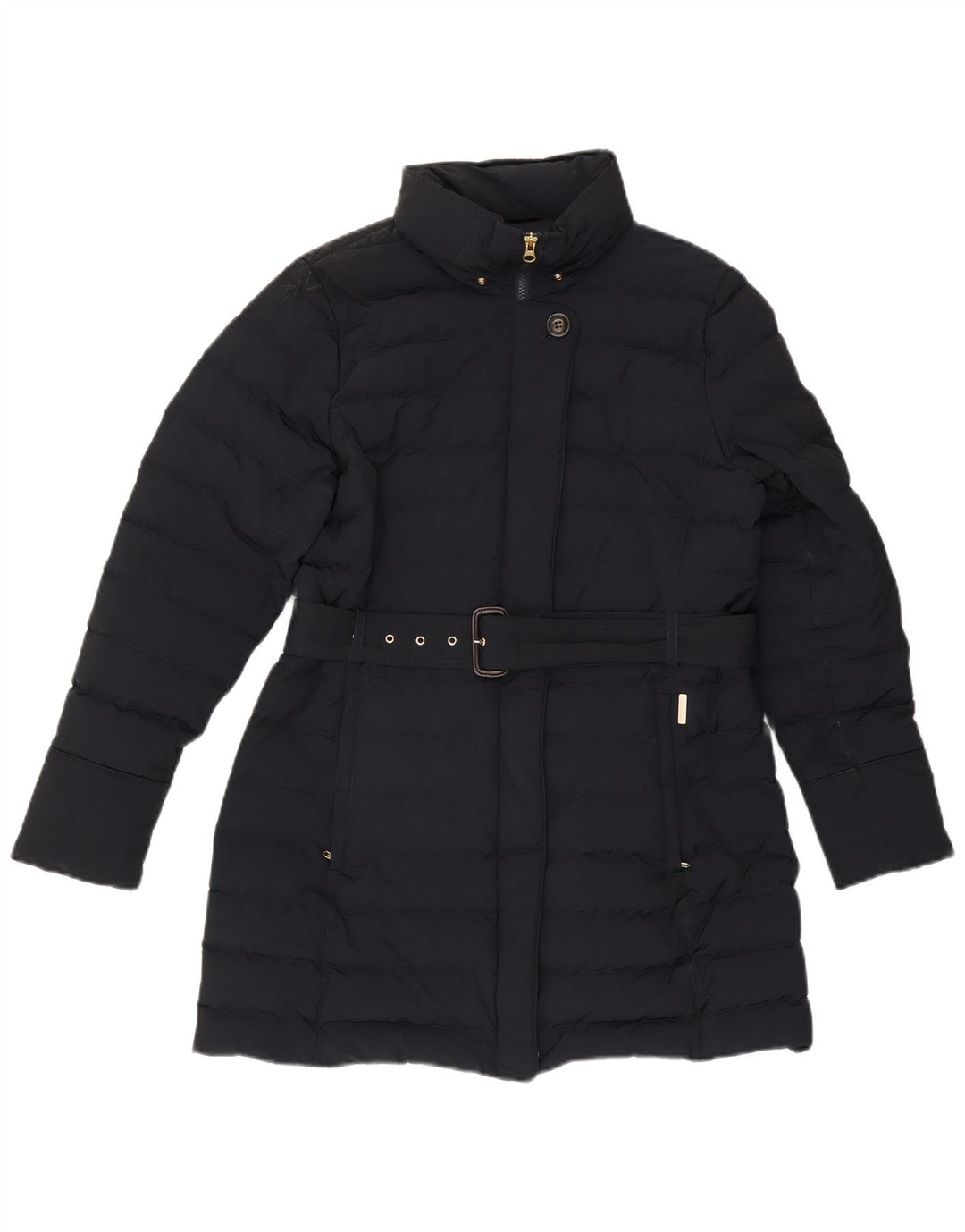 Casaco acolchoado feminino Woolrich UK 16 grande poliéster azul marinho