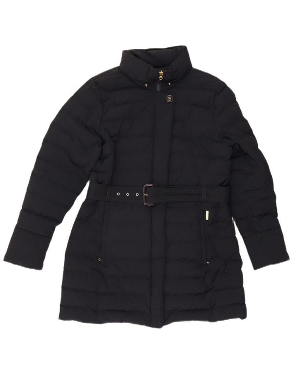 Casaco acolchoado feminino Woolrich UK 16 grande poliéster azul marinho