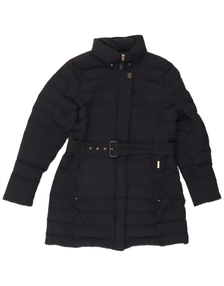Casaco acolchoado feminino Woolrich UK 16 grande poliéster azul marinho