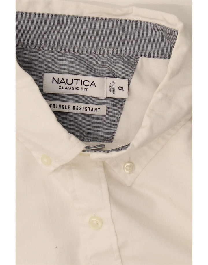 NAUTICA Mens Classic Fit Shirt 2XL White Cotton Vintage Nautica and Second-Hand Nautica from Messina Hembry 