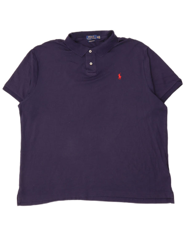 Camisa polo masculina polo Ralph Lauren personalizada slim fit 2XL algodão azul marinho