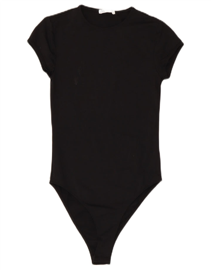 Body feminino Zara UK 8 pequeno preto poliamida