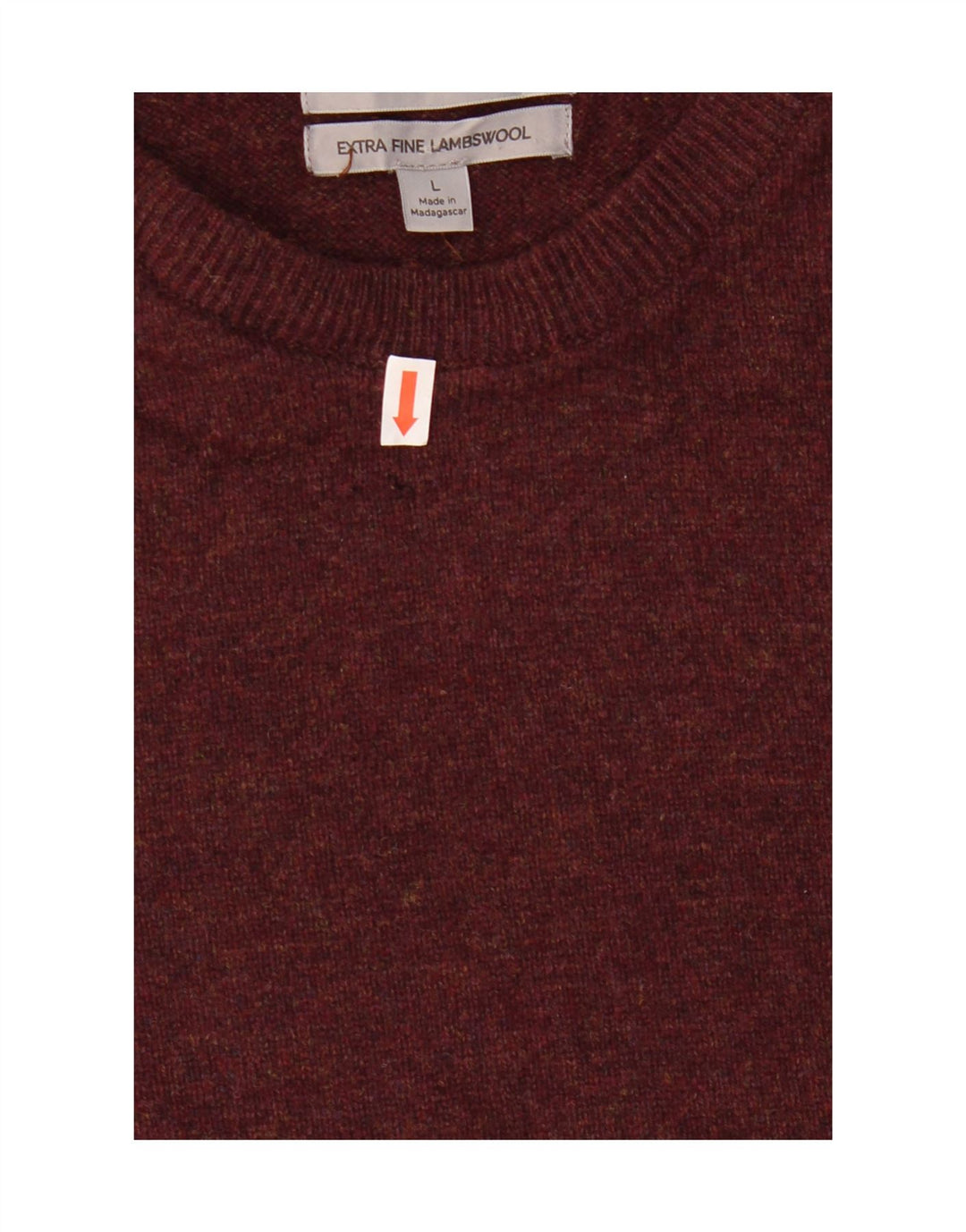 Suéter masculino Marks & Spencer com gola redonda, grande lã cor de vinho