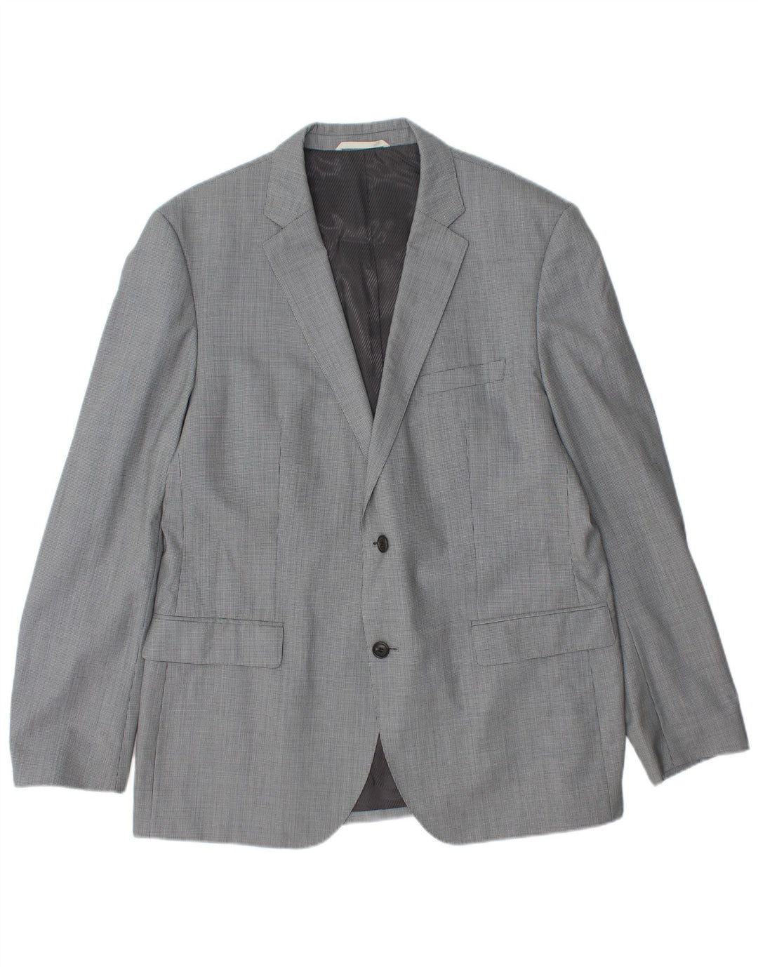 Jaqueta Blazer Masculina Hugo Boss com 2 Botões EU 54 2XL Cinza Houndstooth Viscose