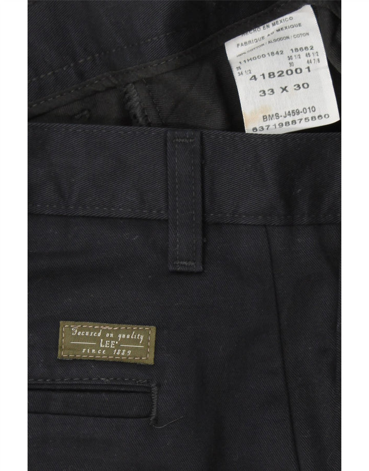 LEE Womens Straight Chino Trousers W33 L30 Navy Blue Cotton Vintage Lee and Second-Hand Lee from Messina Hembry 