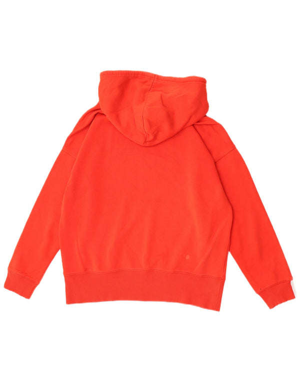 Adidas feminino gráfico oversized moletom com capuz Reino Unido 8 pequeno algodão vermelho