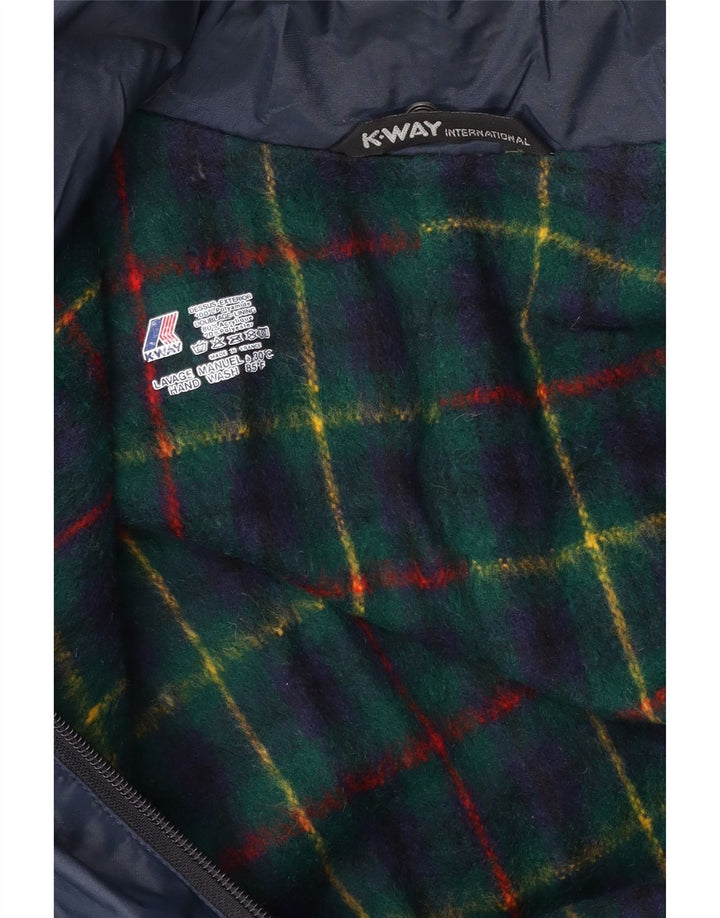 Jaqueta corta-vento masculina K-Way UK 40 grande azul marinho