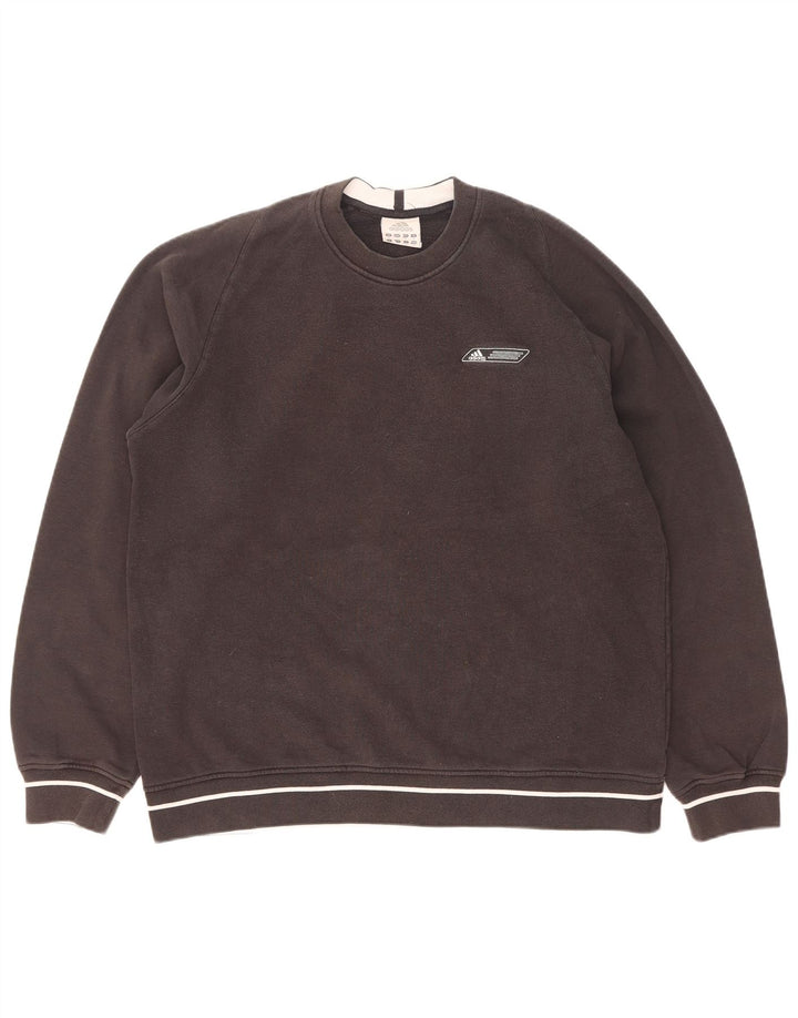 Adidas Mens Moletom Jumper Médio Algodão Preto
