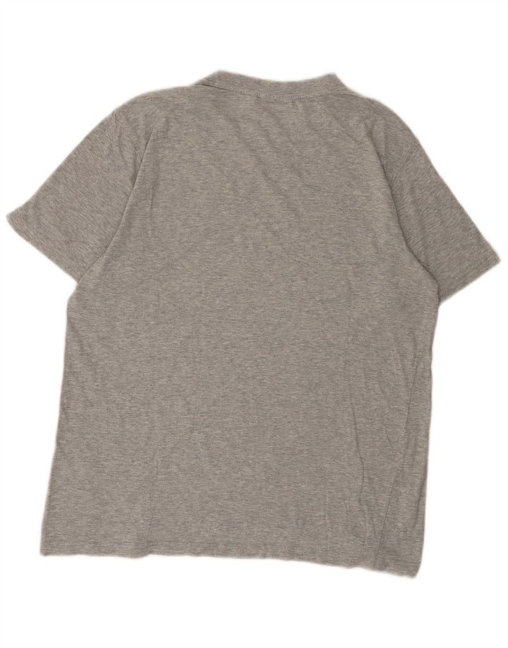 Fila Camiseta masculina gráfica Top algodão manchado cinza médio
