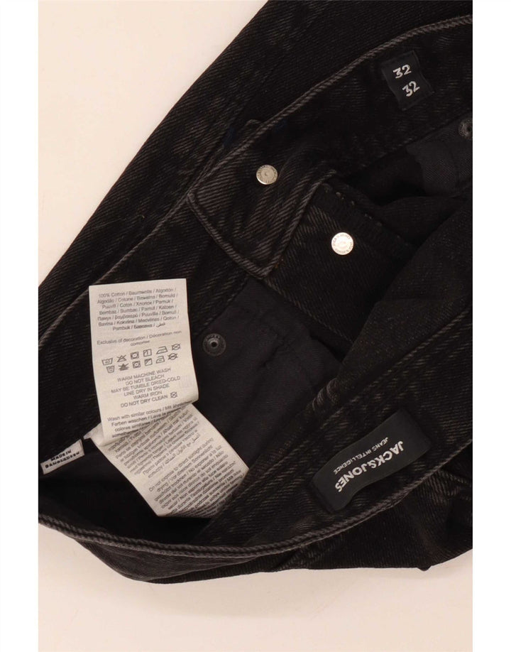 Jeans retos masculinos Jack & Jones W32 L32 algodão preto