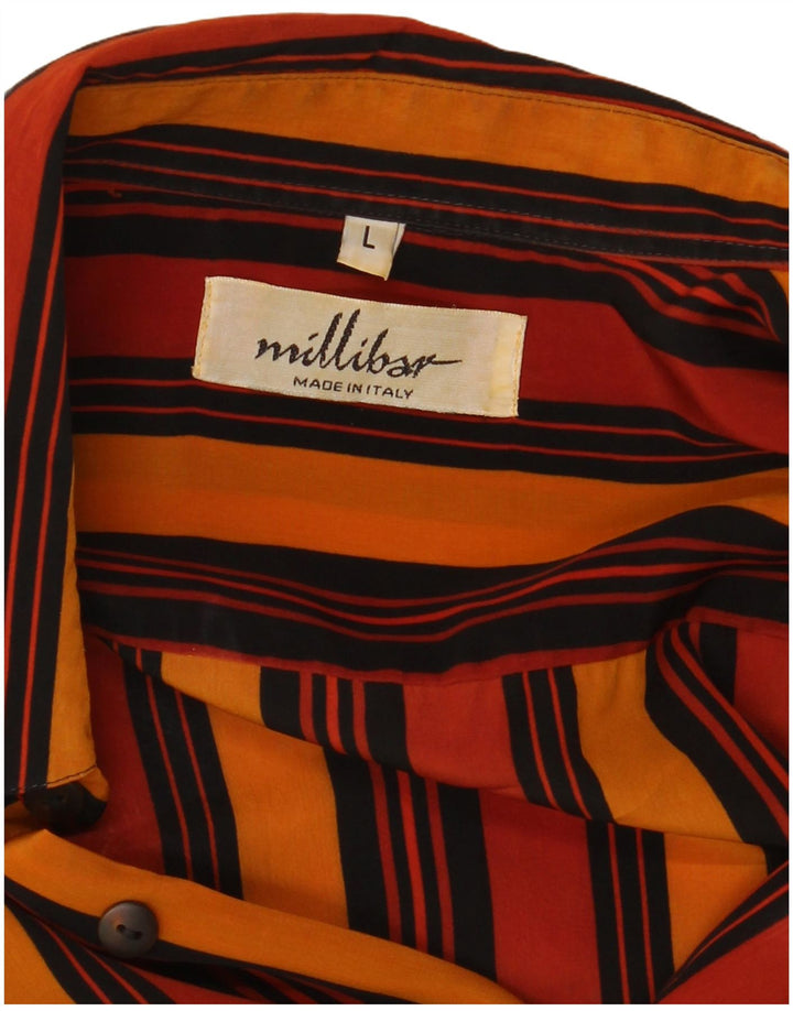 Camisa masculina MILLIBAR grande listrada multicolorida