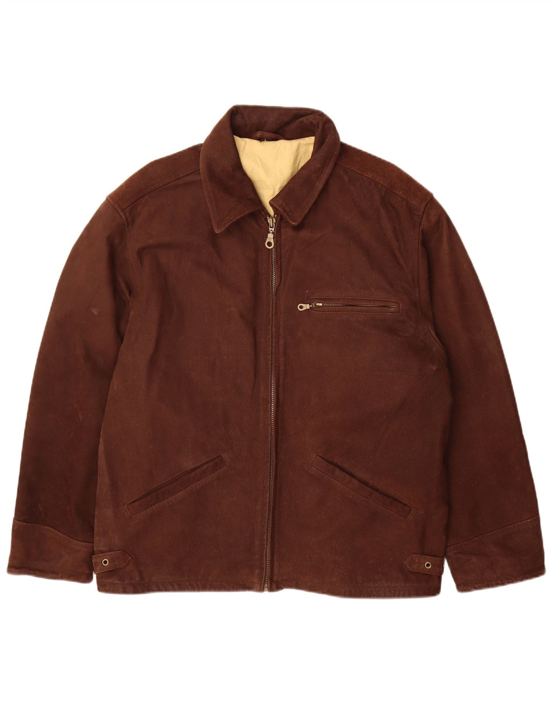 Jaqueta de couro masculina vintage Reino Unido 40 grande couro marrom