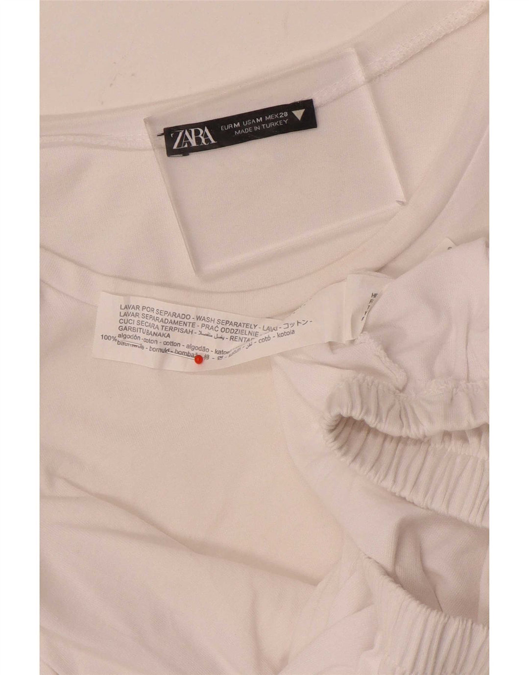 Blusa feminina Zara Top UK 12 algodão branco médio