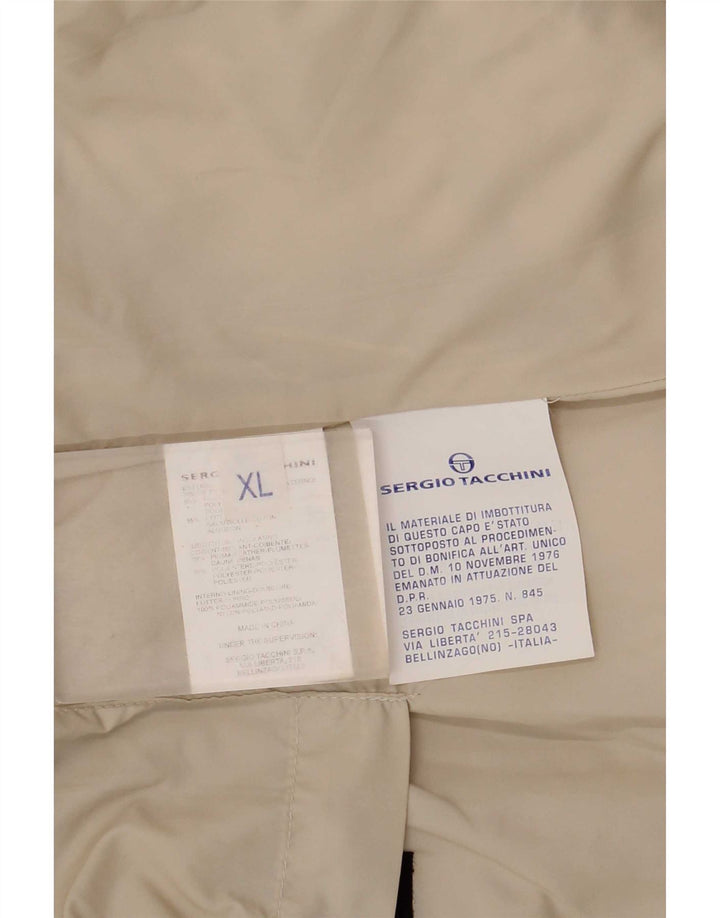Sergio Tacchini Colete acolchoado masculino UK 42 XL poliéster bege