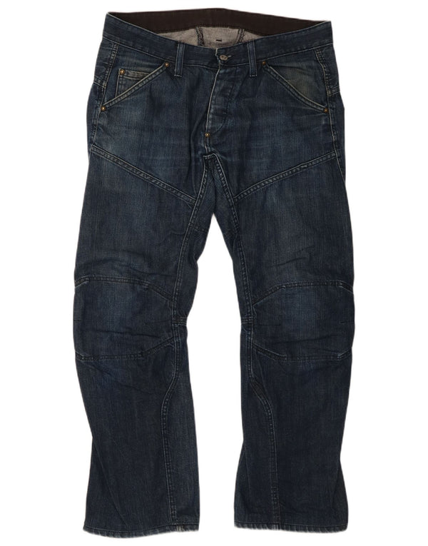 Jeans retos masculinos G-Star W34 L29 algodão azul marinho