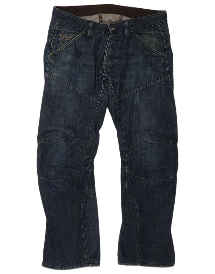Jeans retos masculinos G-Star W34 L29 algodão azul marinho