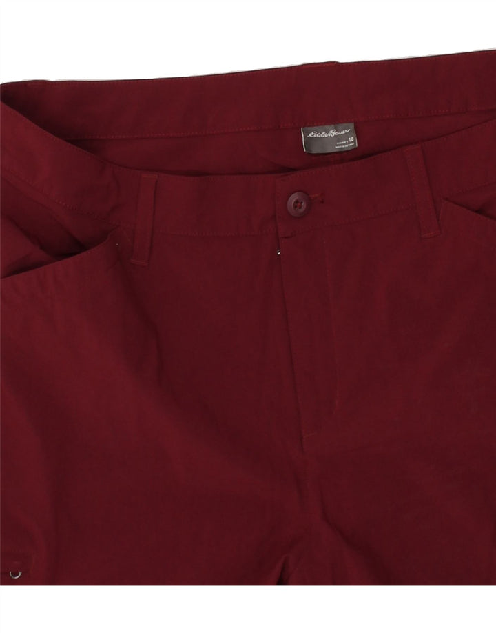 EDDIE BAUER Womens Capri Cargo Trousers US 18 2XL W38 L21 Burgundy Vintage Eddie Bauer and Second-Hand Eddie Bauer from Messina Hembry 