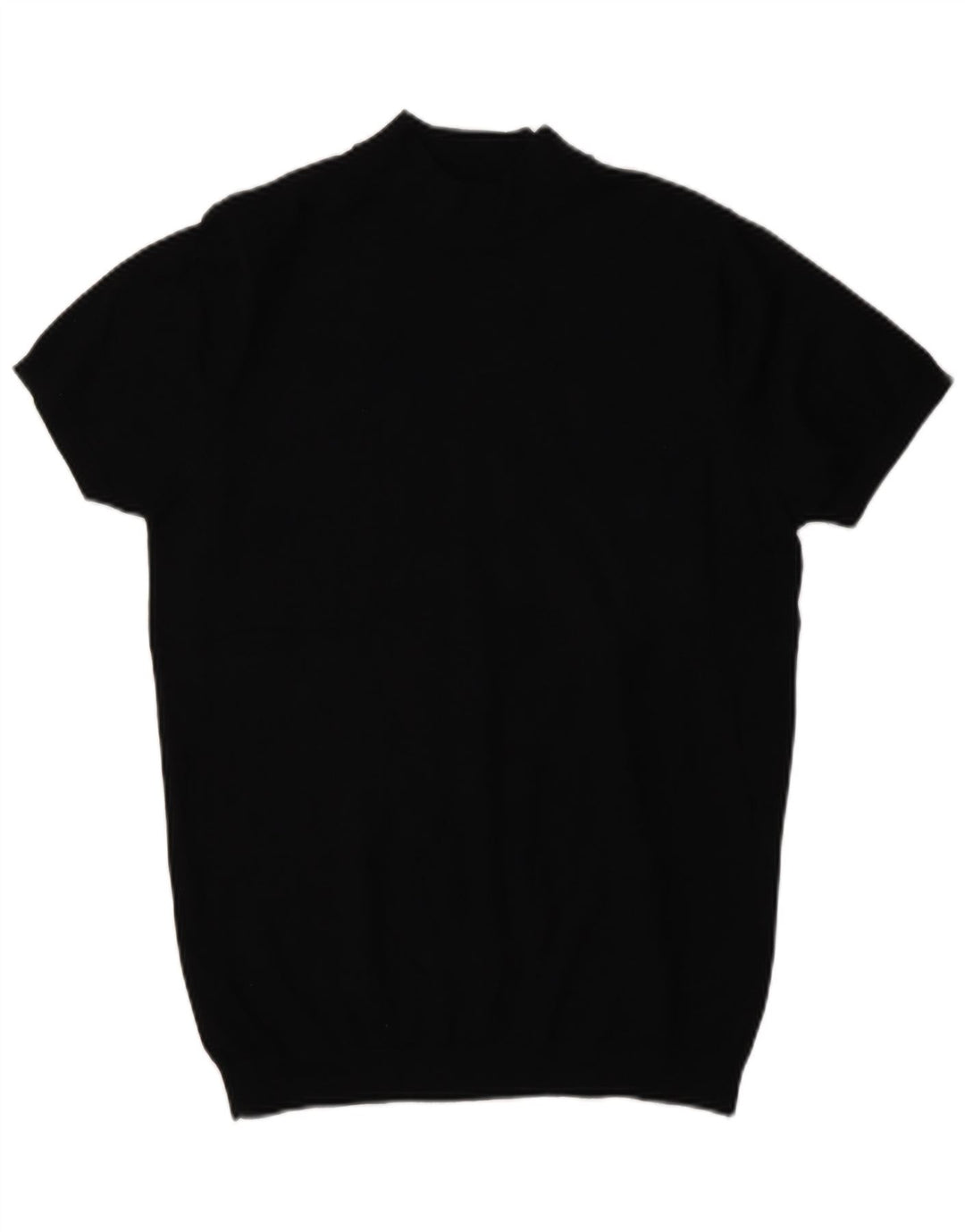 Zara Suéter masculino de manga curta com gola tartaruga pequeno preto