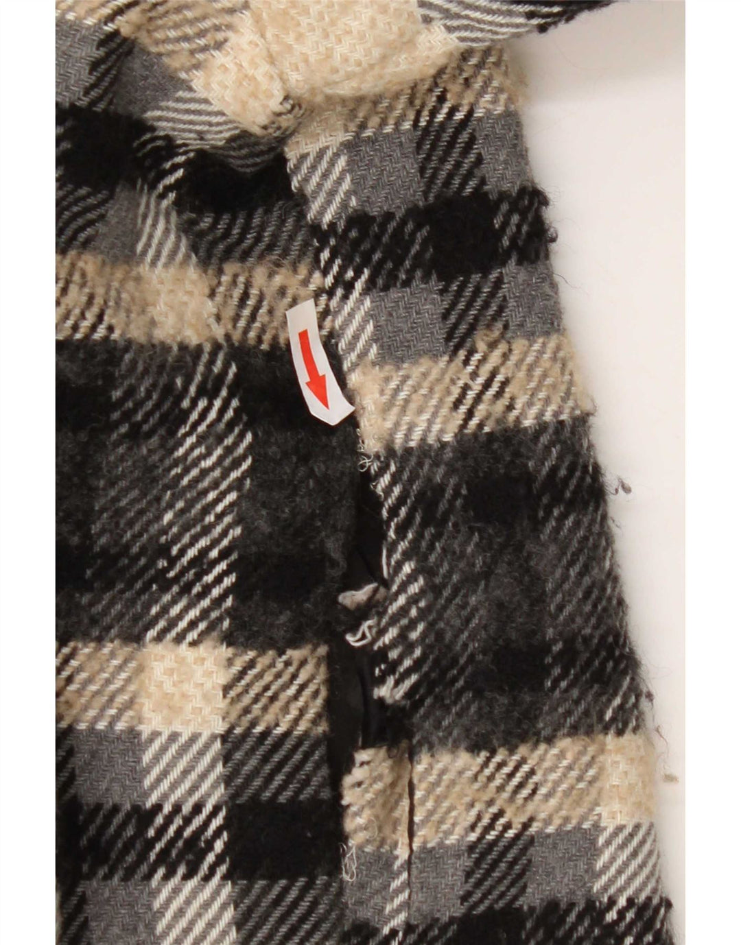 Jaqueta utilitária masculina Zara UK 40 grande poliéster xadrez bege