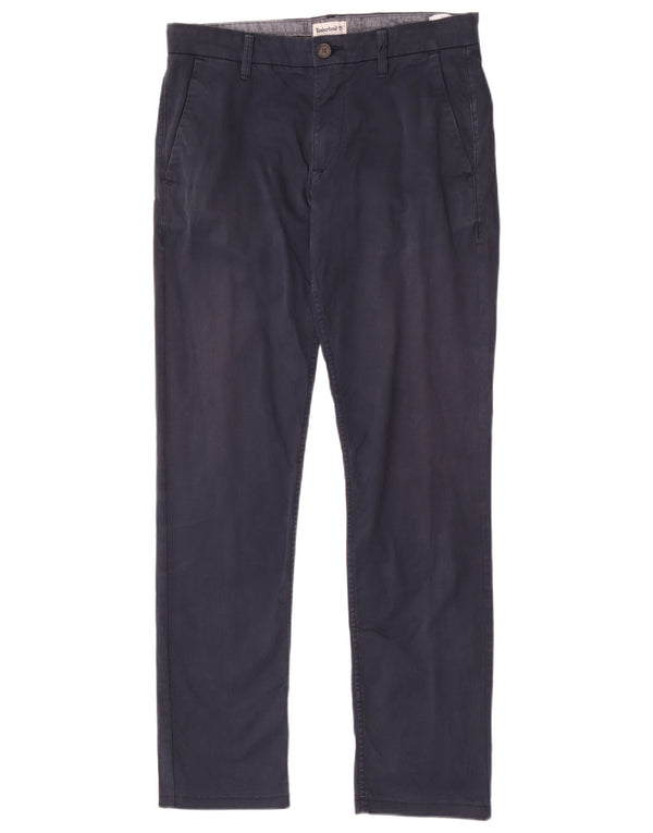 Calças chino retas masculinas Timberland W31 L31 azul marinho