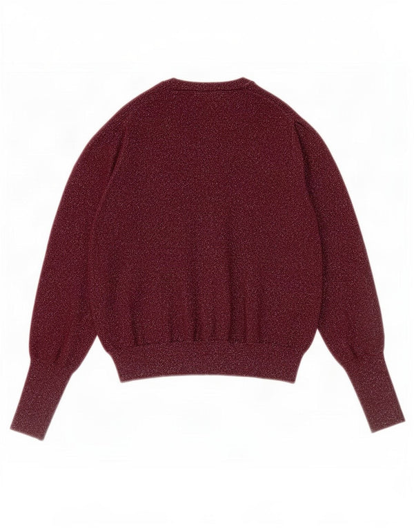 Suéter cardigã feminino Marks & Spencer UK 14 médio Borgonha salpicado