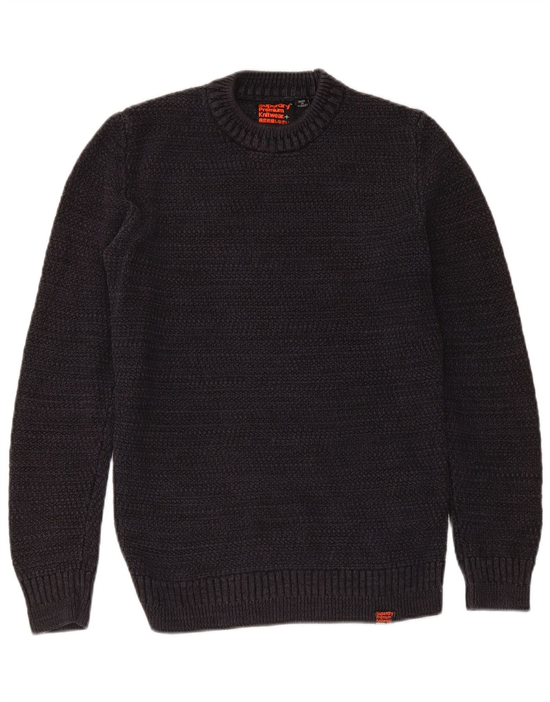Suéter masculino Superdry com gola redonda, pequeno algodão azul marinho