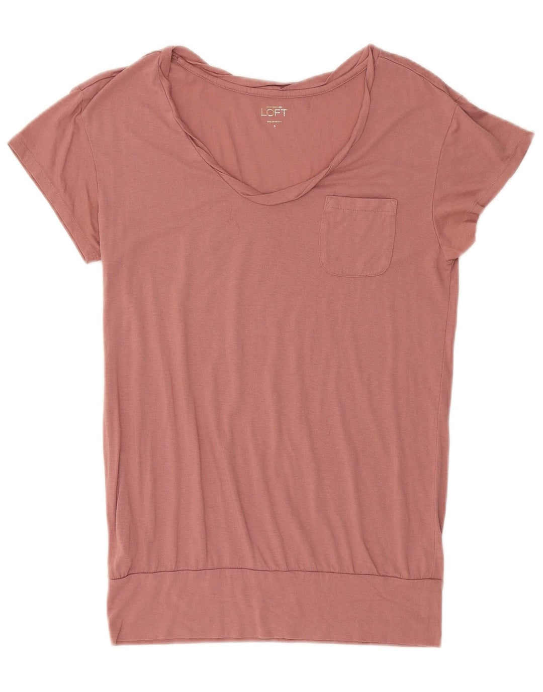 Camiseta feminina LOFT UK 10 pequena rayon rosa