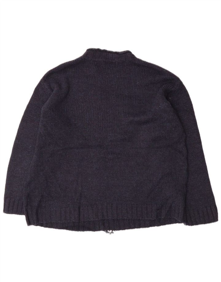 Suéter masculino Marks & Spencer com gola tartaruga azul marinho grande