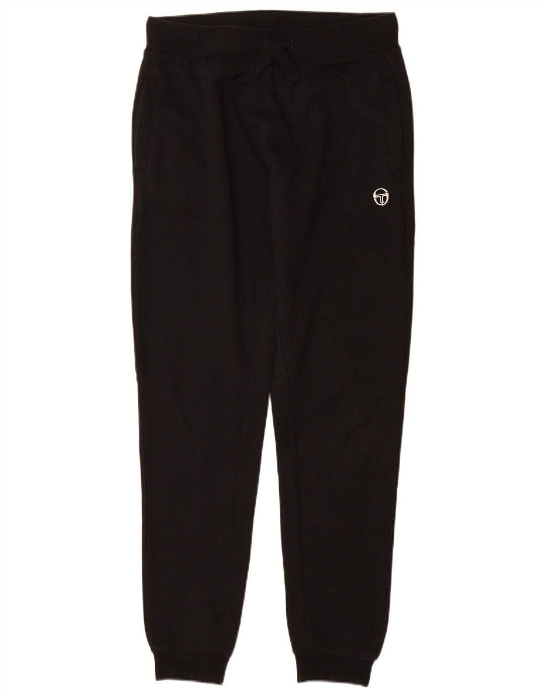 Sergio Tacchini Calça de treino masculina Joggers médio algodão preto