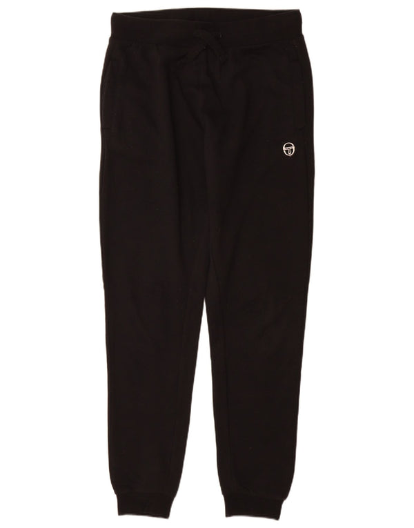 Sergio Tacchini Calça de treino masculina Joggers médio algodão preto