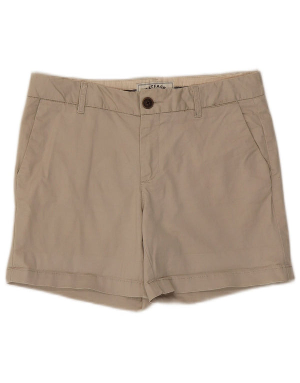 Shorts Chino Feminino Fat Face UK 10 Pequeno W32 Algodão Bege