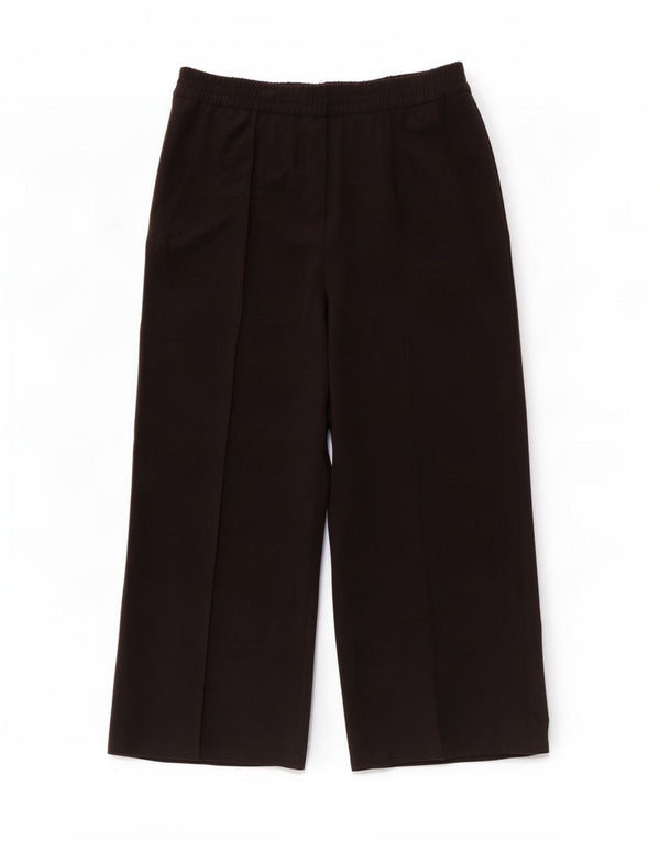 Calça casual feminina Marks & Spencer com perna larga UK 18 XL W36 L29 preta