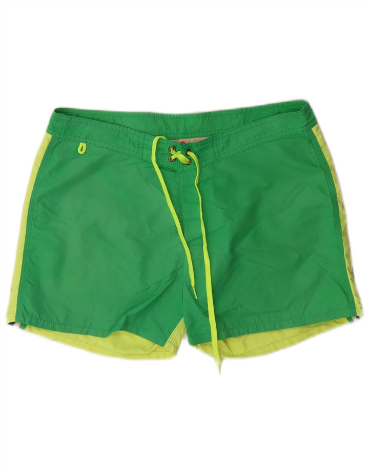 Shorts de natação masculino Sundek médio verde colorblock nylon