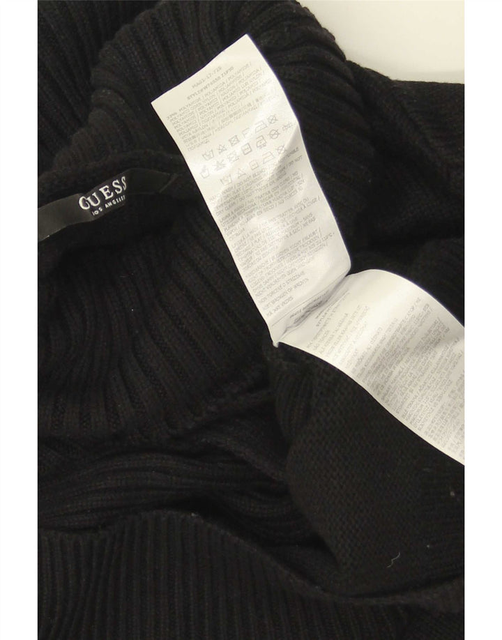Suéter feminino Guess com gola alta e gola redonda Reino Unido 14 algodão preto médio