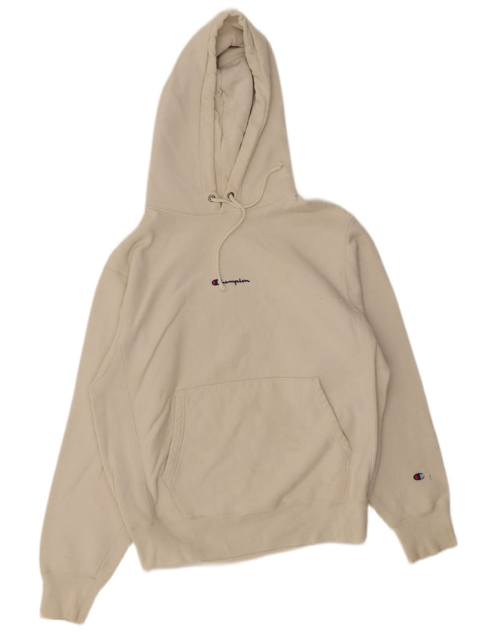 Jumper masculino com capuz Champion Reverse Weave médio branco