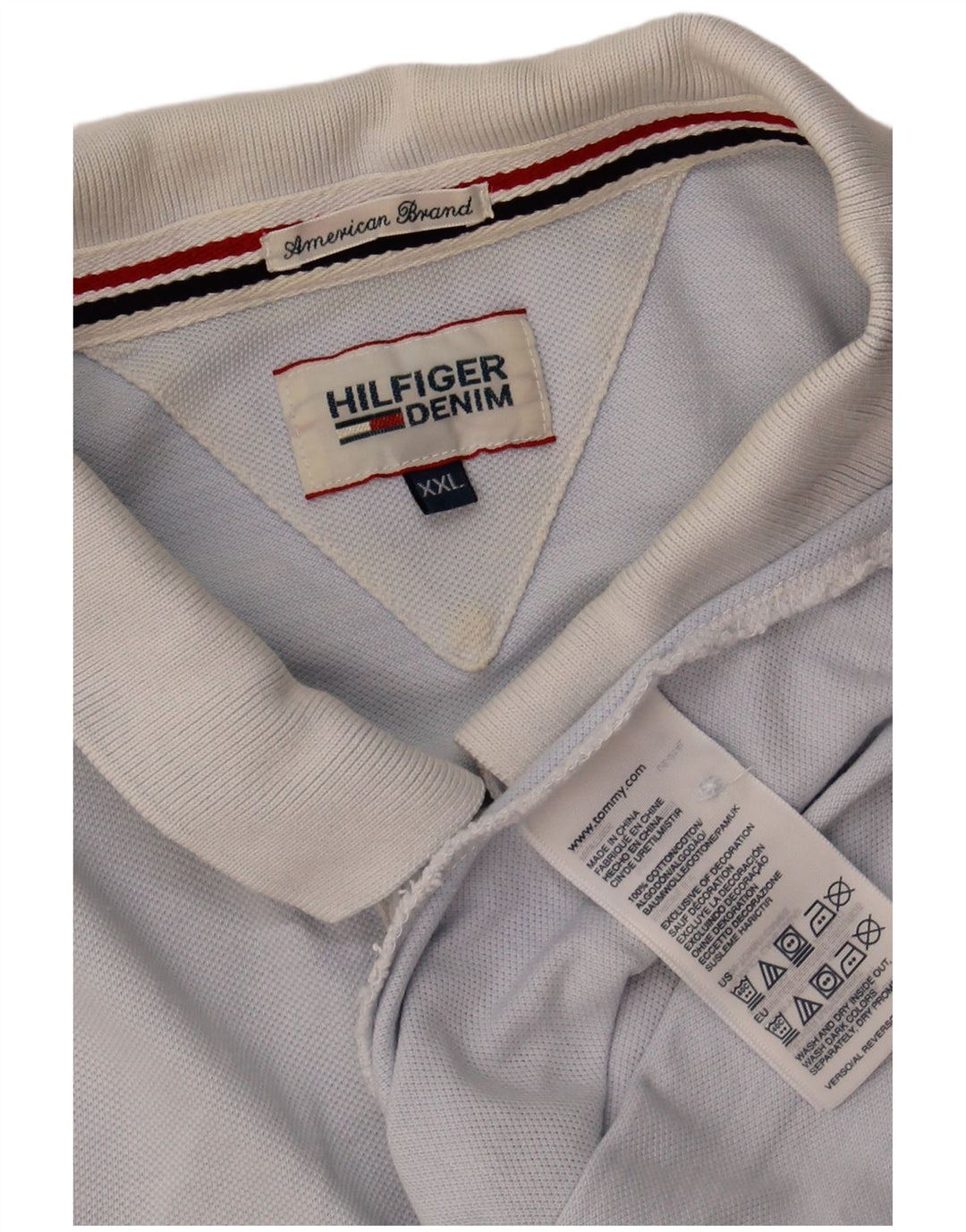 Camisa polo masculina TOMMY HILFIGER 2XL algodão azul