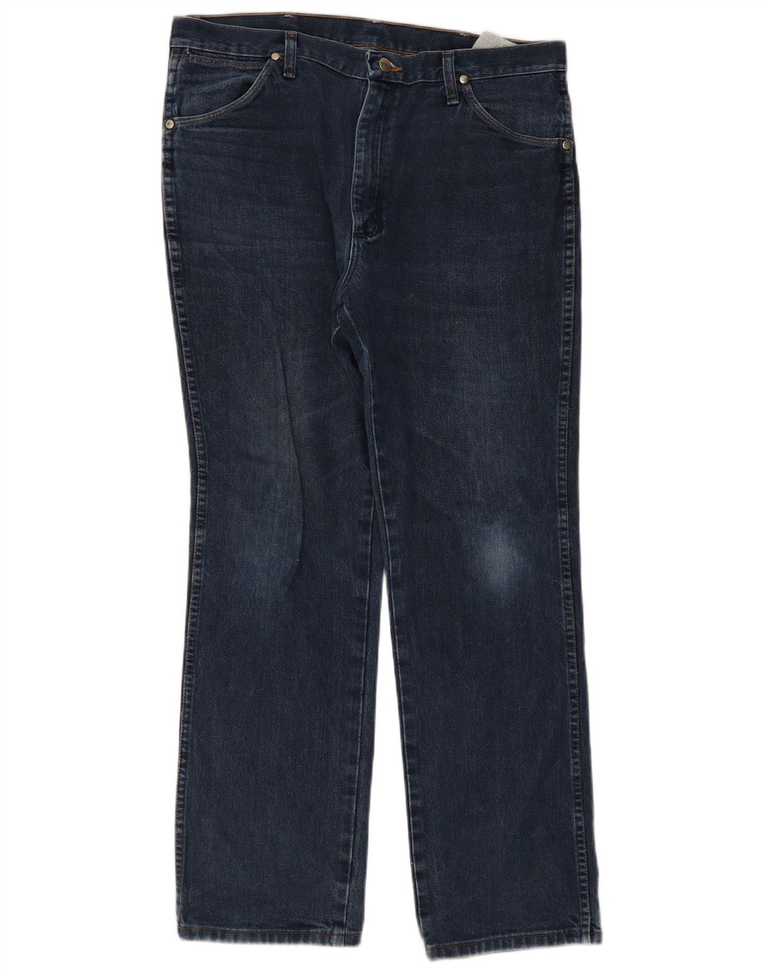 Wrangler Mens Straight Jeans W36 L32 Azul Marinho Algodão
