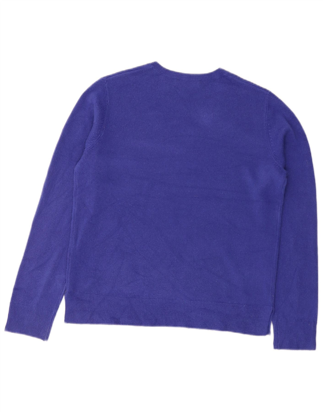 Suéter feminino Marks & Spencer com decote em V Reino Unido 12 acrílico azul médio
