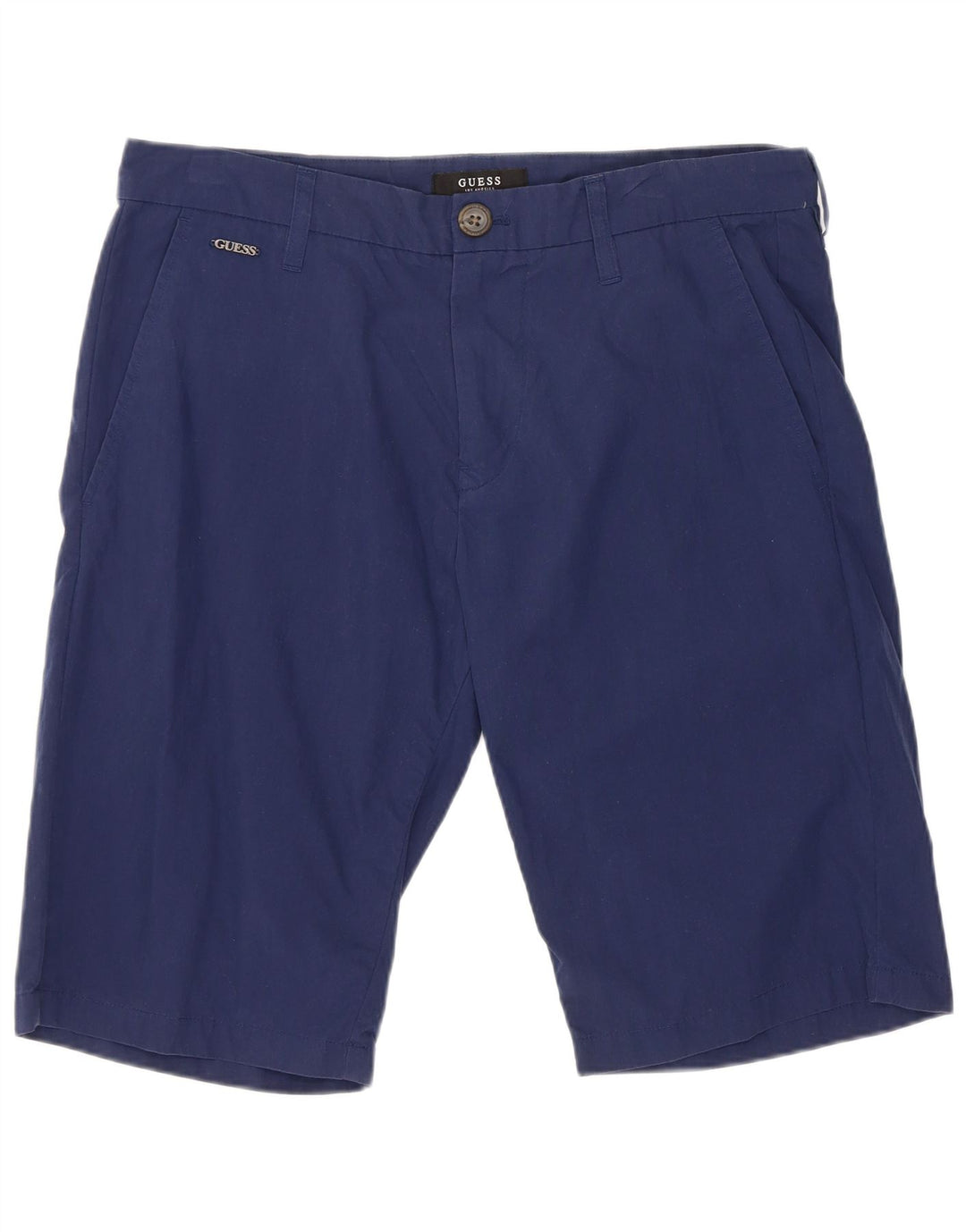 Guess Mens Chino Shorts W32 Médio Algodão Azul