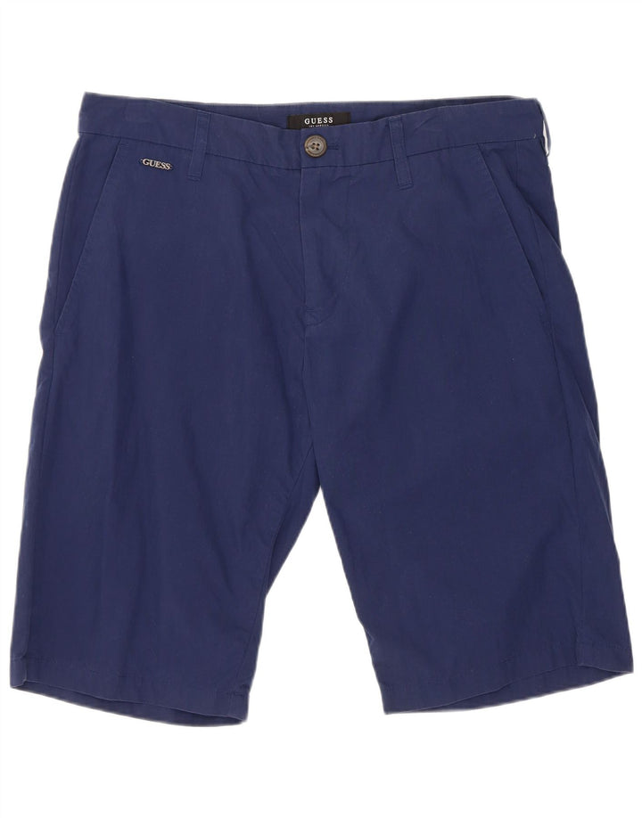 Guess Mens Chino Shorts W32 Médio Algodão Azul