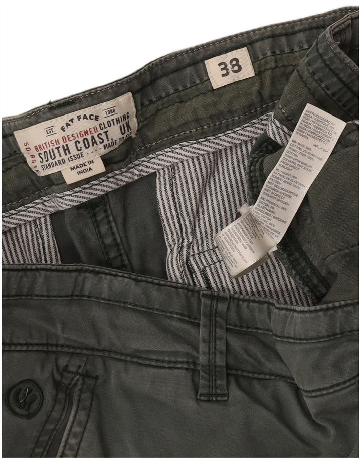 Shorts cargo regulares masculinos Fat Face W38 XL algodão verde