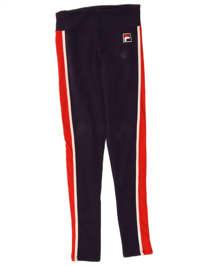 Leggings feminino Fila UK 10 pequeno bloco colorido azul marinho