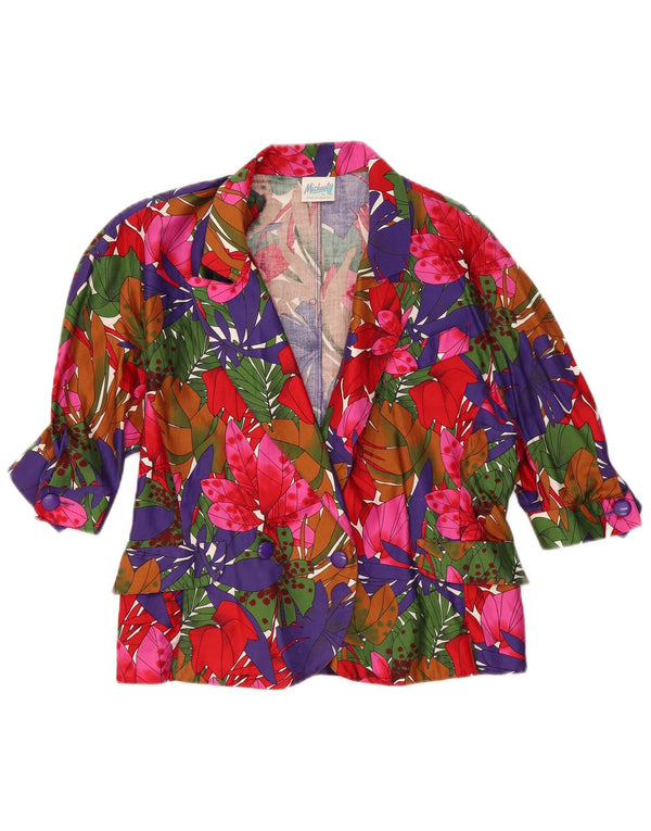 Michael H. Jaqueta blazer feminina com 1 botão US 16 2XL floral multicolorida
