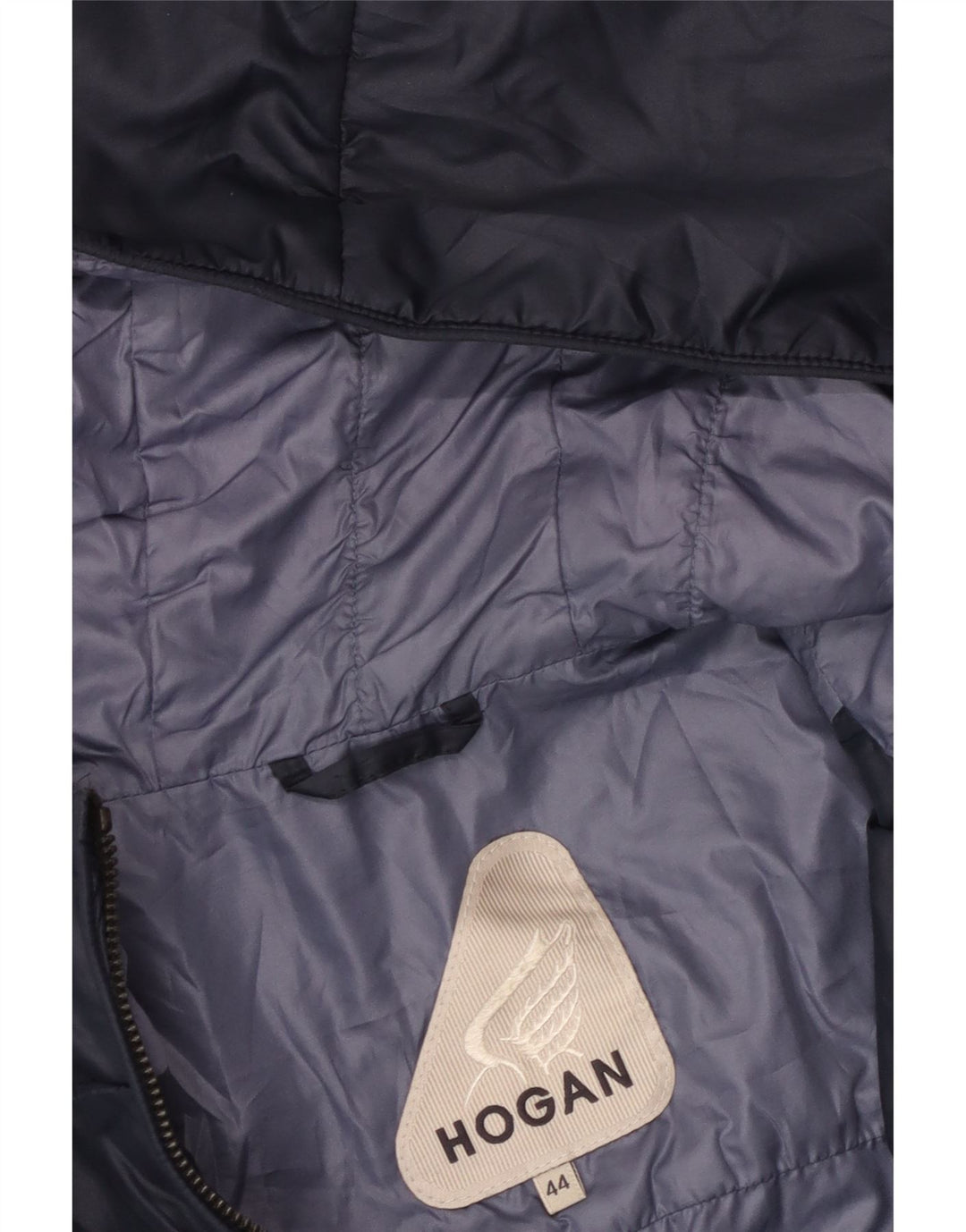 Jaqueta bomber feminina com capuz HOGAN IT 44 azul marinho médio